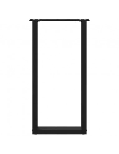 Gambe per Tavolo Consolle a Forma di U 2 pz Nere 38x(72-73) cm Acciaio