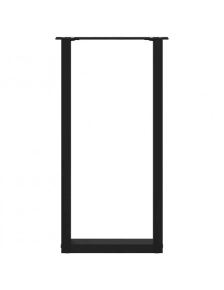 Gambe per Tavolo Consolle a Forma di U 2 pz Nere 38x(72-73) cm Acciaio