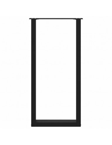 Gambe per tavolo da bar a forma di U 2 pz nere 40x(100-101) cm in acciaio