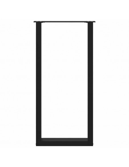 Gambe per tavolo da bar a forma di U 2 pz nere 40x(100-101) cm in acciaio