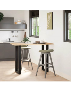 Gambe Tavolino da Caffè a U 2 pz Nero 50x(100-101)cm in Acciaio 2