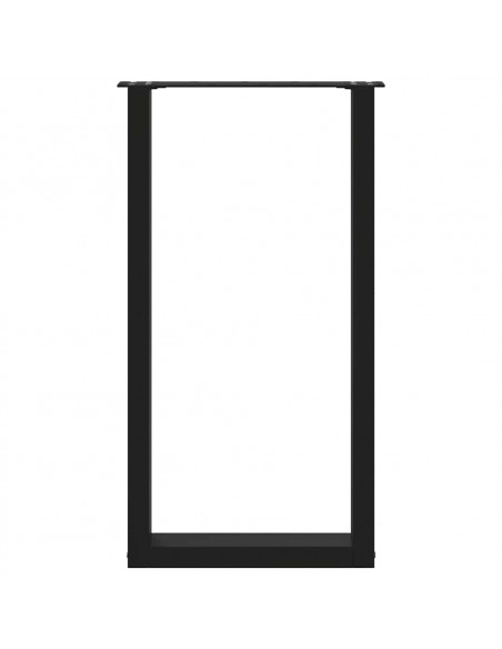 Gambe per tavolo da bar a forma di U 2 pz nere 50x(90-91) cm in acciaio