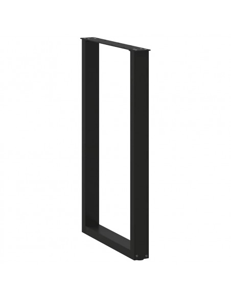 Gambe Tavolino da Caffè a U 2 pz Nero 60x(100-101)cm in Acciaio