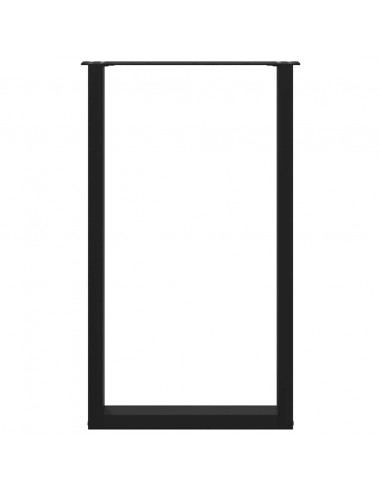 Gambe per tavolo da bar a forma di U 2 pz nere 60x(100-101) cm in acciaio