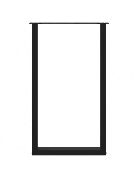Gambe per tavolo da bar a forma di U 2 pz nere 60x(100-101) cm in acciaio
