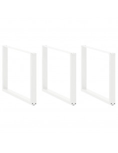 Gambe Tavolino da Caffè a U 2pz Bianco 100x(72-73) cm Acciaio