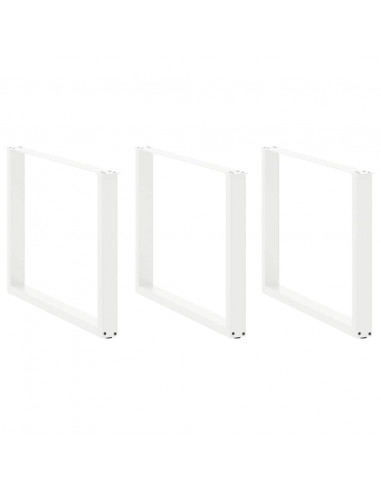 Gambe Tavolino da Caffè a U 2pz Bianco 100x(72-73) cm Acciaio