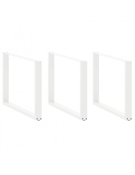 Gambe Tavolino da Caffè a U 2pz Bianco 100x(72-73) cm Acciaio
