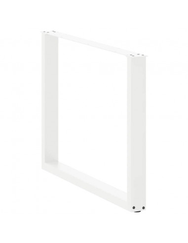 Gambe Tavolino da Caffè a U 2pz Bianco 100x(72-73) cm Acciaio