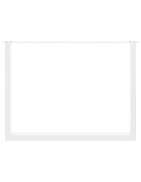 Gambe Tavolino da Caffè a U 2pz Bianco 100x(72-73) cm Acciaio