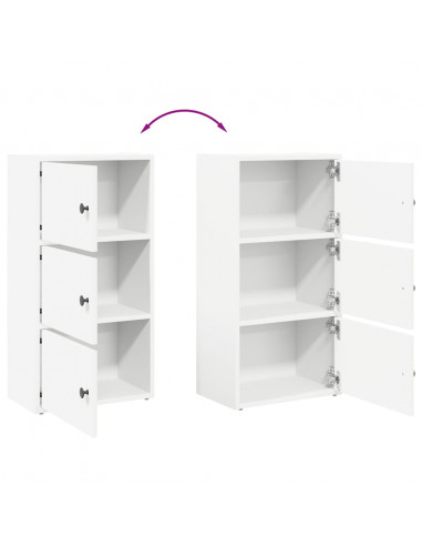 Libreria Bianca 40x24x77 cm in Legno Multistrato