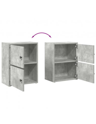 Libreria Grigio Cemento 40x24x52 cm in Legno Multistrato