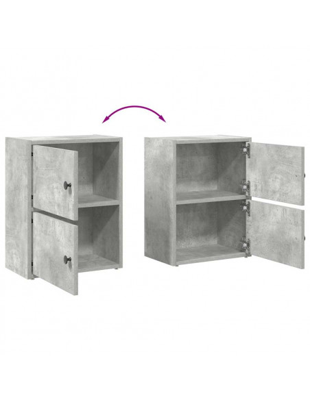 Libreria Grigio Cemento 40x24x52 cm in Legno Multistrato
