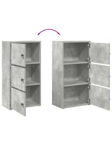 Libreria Grigio Cemento 40x24x77 cm in Legno Multistrato