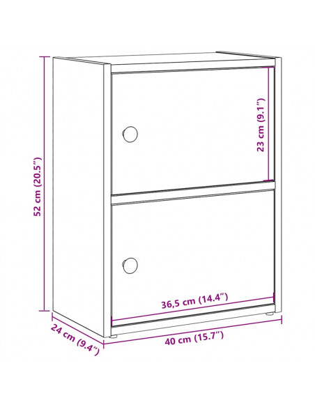 Libreria Grigio Sonoma 40x24x52 cm in Legno Multistrato