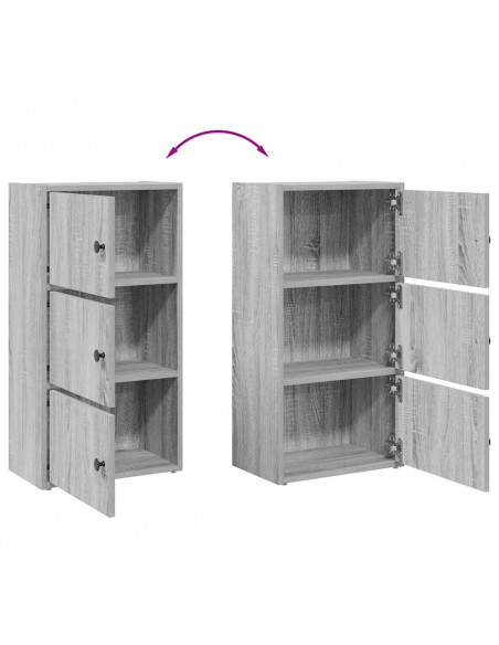 Libreria Grigio Sonoma 40x24x77 cm in Legno Multistrato