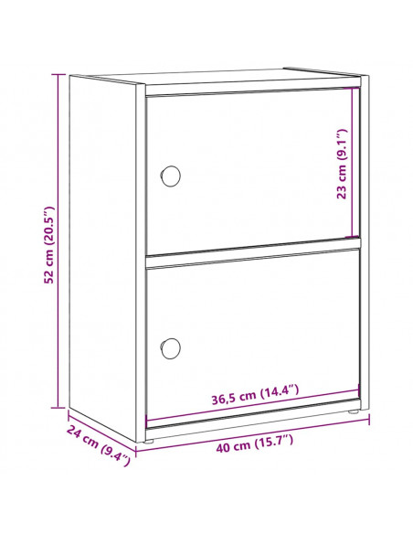 Libreria Legno Vecchio 40x24x52 cm in Legno Multistrato