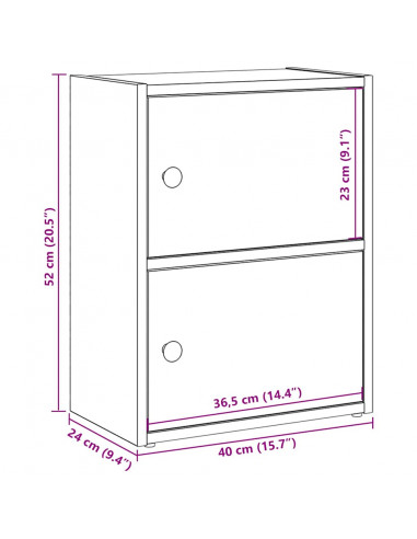 Libreria Rovere Artigianale 40x24x52 cm in Legno Multistrato