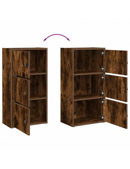 Libreria Rovere Fumo 40x24x77 cm in Legno Multistrato