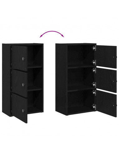 Libreria Rovere Nero 40x24x77 cm in Legno Multistrato