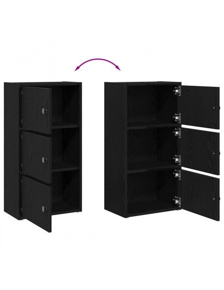 Libreria Rovere Nero 40x24x77 cm in Legno Multistrato