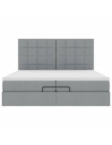 Struttura Letto Pouf con Materassi 200x200 cm in Tessuto