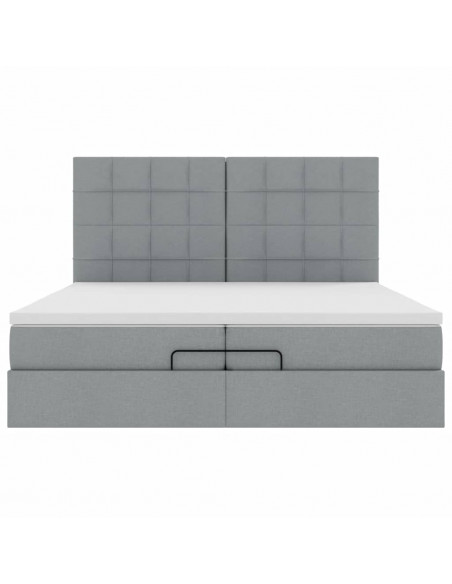 Struttura Letto Pouf con Materassi 200x200 cm in Tessuto