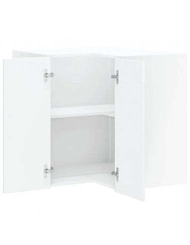 Pensile da Cucina ad Angolo Kalmar Bianco Lucido in Truciolato