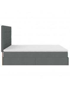 Struttura Letto Pouf con Materassi 200x200 cm in Tessuto