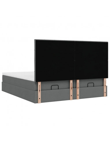 Struttura Letto Pouf con Materassi 200x200 cm in Tessuto