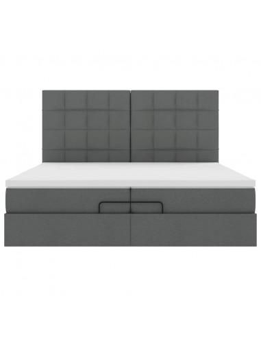 Struttura Letto Pouf con Materassi 200x200 cm in Tessuto