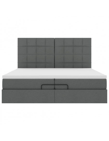 Struttura Letto Pouf con Materassi 200x200 cm in Tessuto