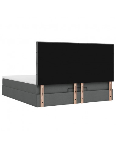 Struttura Letto Pouf con Materassi 200x200 cm in Tessuto