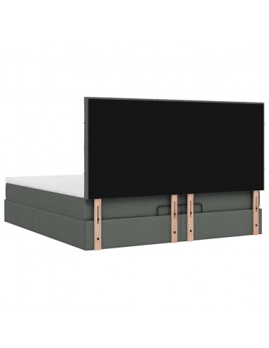 Struttura Letto Pouf con Materassi 200x200 cm in Tessuto