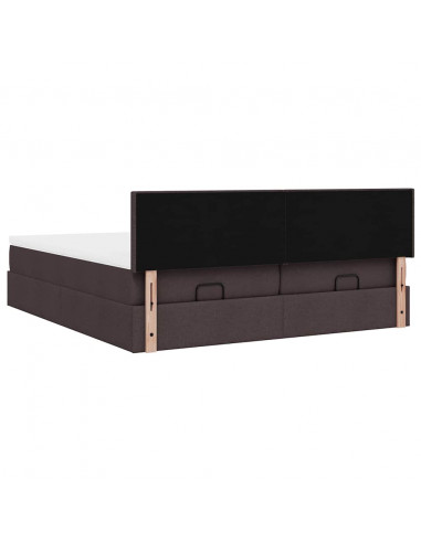 Struttura Letto Pouf con Materassi 200x200 cm in Tessuto