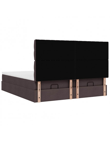 Struttura Letto Pouf con Materassi 200x200 cm in Tessuto