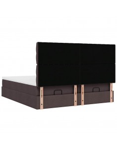 Struttura Letto Pouf con Materassi 200x200 cm in Tessuto