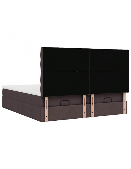 Struttura Letto Pouf con Materassi 200x200 cm in Tessuto