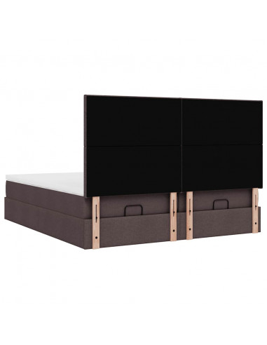 Struttura Letto Pouf con Materassi 200x200 cm in Tessuto