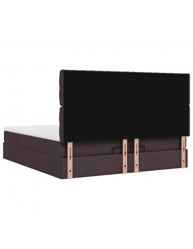 Struttura Letto Pouf con Materassi 200x200 cm in Tessuto