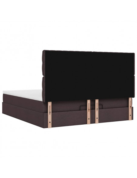 Struttura Letto Pouf con Materassi 200x200 cm in Tessuto