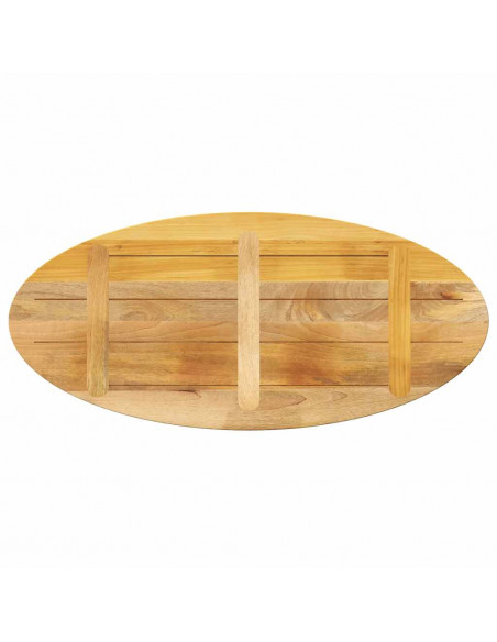 Piano Tavolo 110x40x3,8 cm Ovale in Legno Massello di Mango