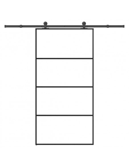 Porta Scorrevole con Ferramenta 102,5x205cm Vetro ESG Alluminio