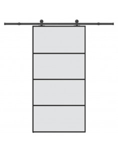 Porta Scorrevole con Ferramenta 102,5x205cm Vetro ESG Alluminio
