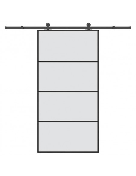Porta Scorrevole con Ferramenta 102,5x205cm Vetro ESG Alluminio