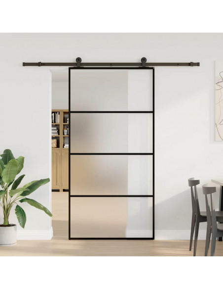 Porta Scorrevole con Ferramenta 102,5x205cm Vetro ESG Alluminio