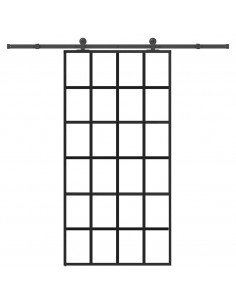 Porta Scorrevole con Ferramenta 102x205 cm Vetro ESG Alluminio