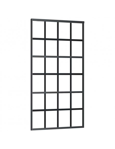Porta Scorrevole con Ferramenta 102x205 cm Vetro ESG Alluminio