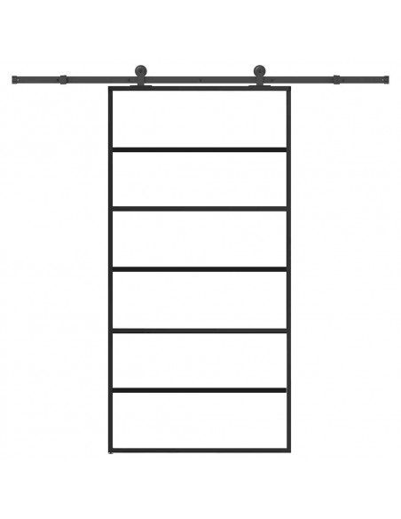 Porta Scorrevole con Ferramenta 102x205 cm Vetro ESG Alluminio
