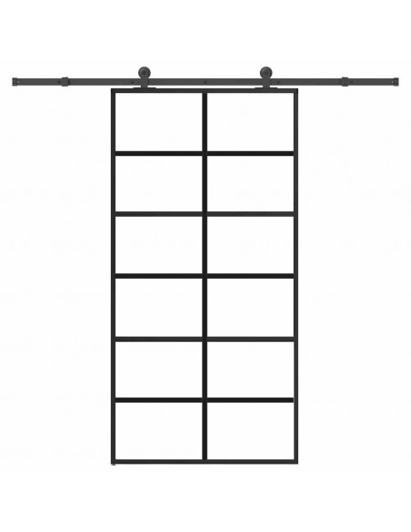 Porta Scorrevole con Ferramenta 102x205 cm Vetro ESG Alluminio